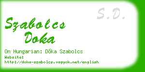 szabolcs doka business card